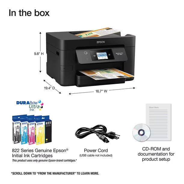 Impresora Multifuncional Epson WorkForce Pro WF-3823 Inalámbrica