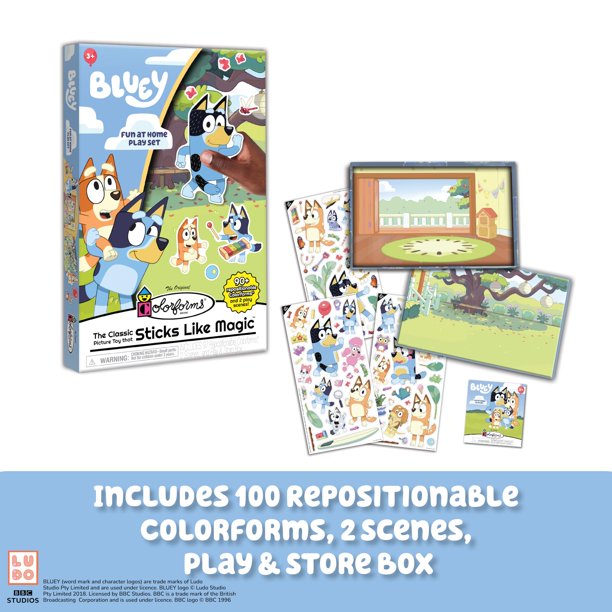Juego de piezas reposicionables Colorforms Bluey para más de 3 años