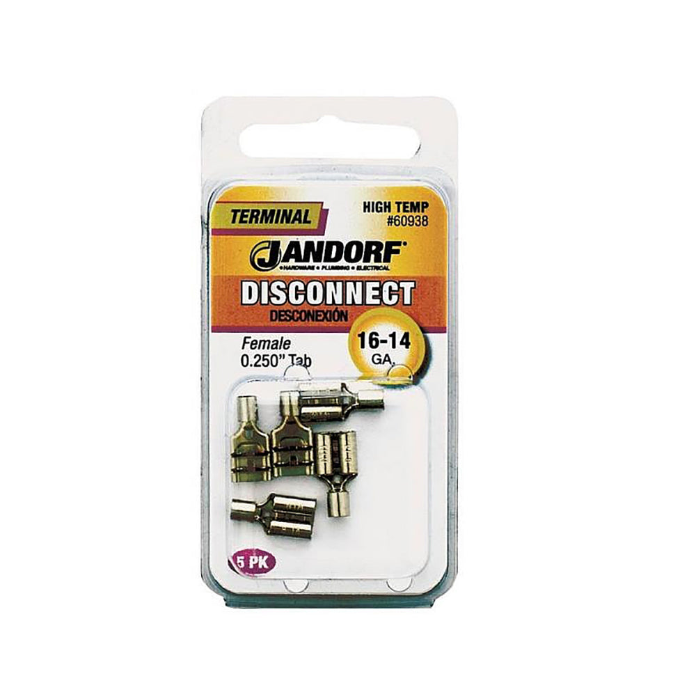 Terminal Desconectable de Alta Temperatura Jandorf 60938 | Conector Hembra 16-14 AWG para Aplicaciones de Calor Extremo