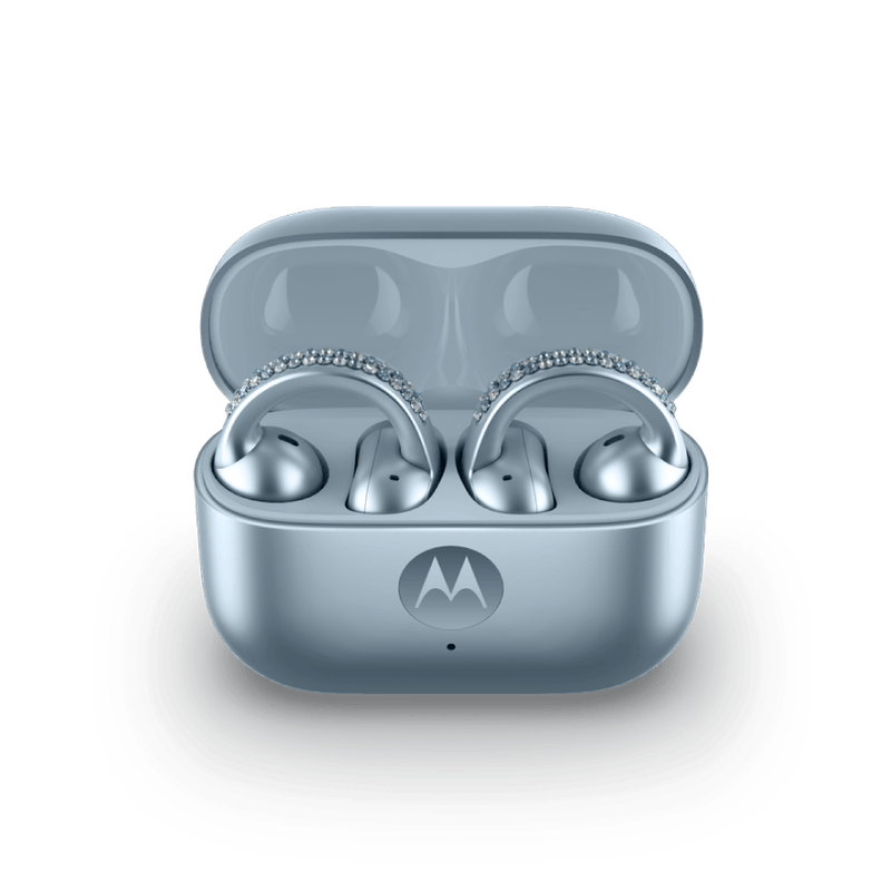 Audífonos Motorola Moto Buds Loop Swarovski Ice Melt Blue
