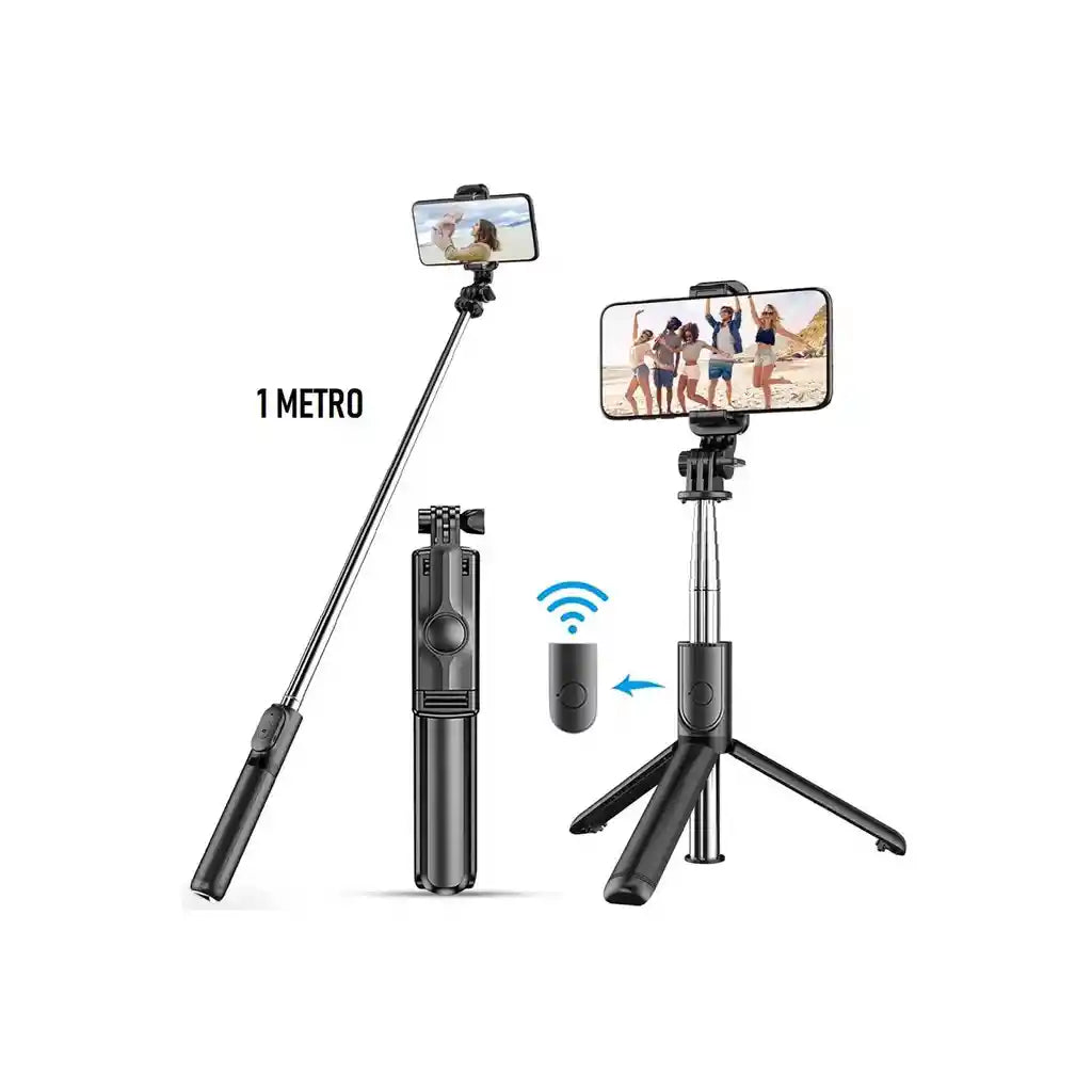 Trípode Con Palo Selfie Bluetooth Q07 Control Remoto