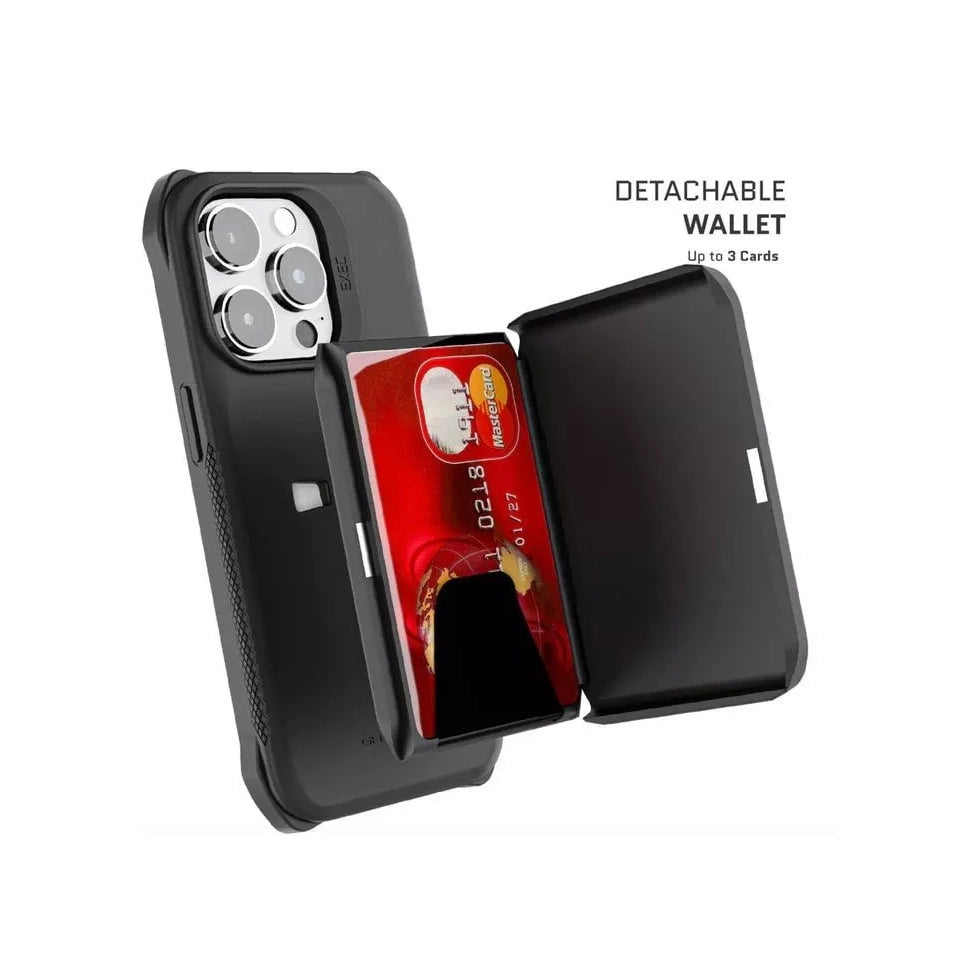 CARCASA ANTIGOLPE EN COLOR EN COLOR NEGRO CON TARJETERO PARA IPHONE 15 PRO Max