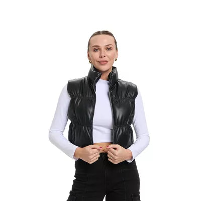 Parka Mujer Pu Juvenil Negro puffer