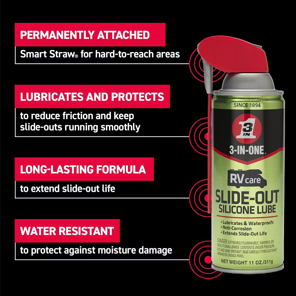 Lubricante de Silicona 3-IN-ONE RVcare para Slide-Out 11 oz