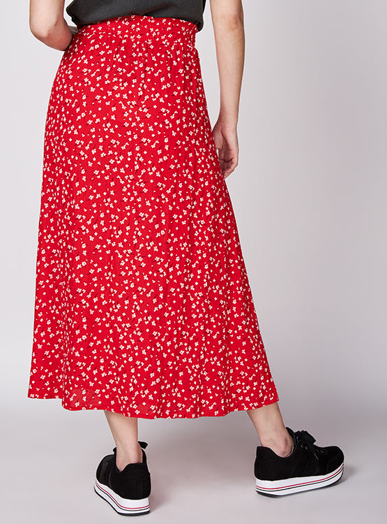 FALDA INDEX LARGA ABOTONADA FLORES