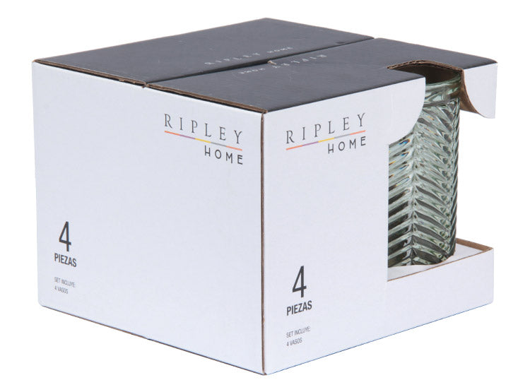 Set vasos cabana largo verde X4