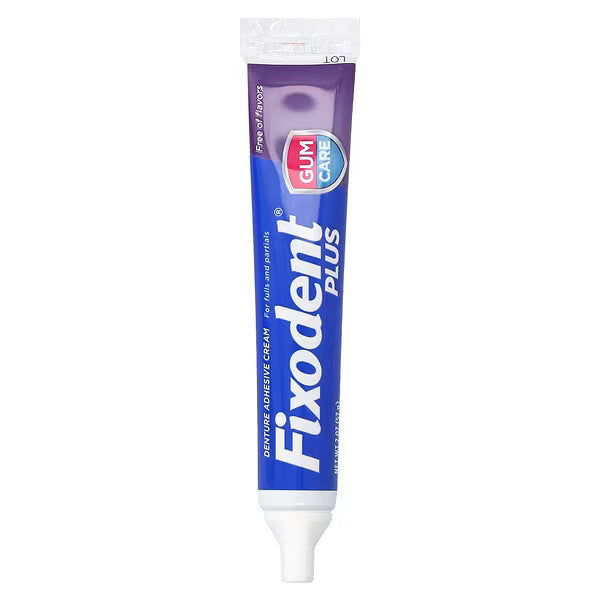 Fixodent, Plus, Crema adhesiva para dentaduras postizas, 57 g (2 oz)