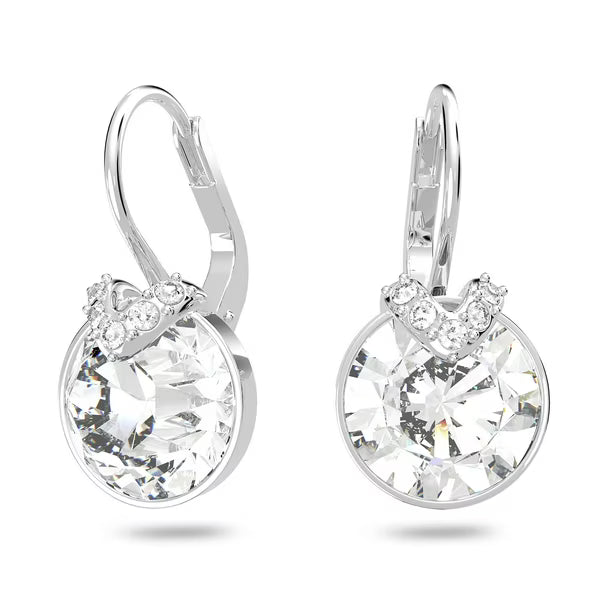 Pendientes Aros Swarovski Bella Drop con cristales blancos rodiados