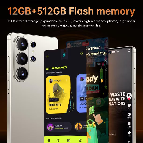 Smartphone HTTTBD S26 Ultra | Pantalla 7,3" 4K | Cámara 108 MP | 12 GB RAM | 512 GB | 5G