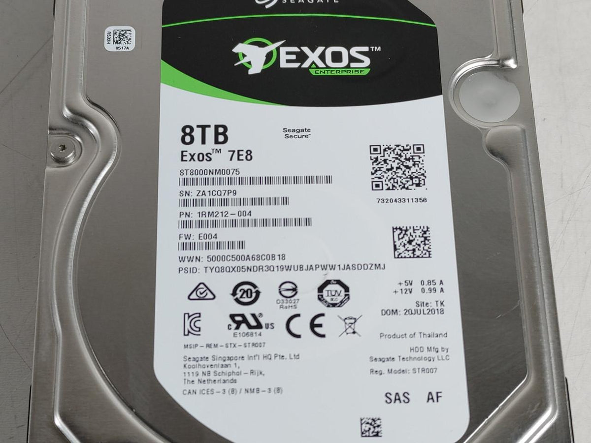 Disco Duro Seagate Exos 7E8 8 TB SAS 12Gb/s 7200RPM 3.5" Openbox