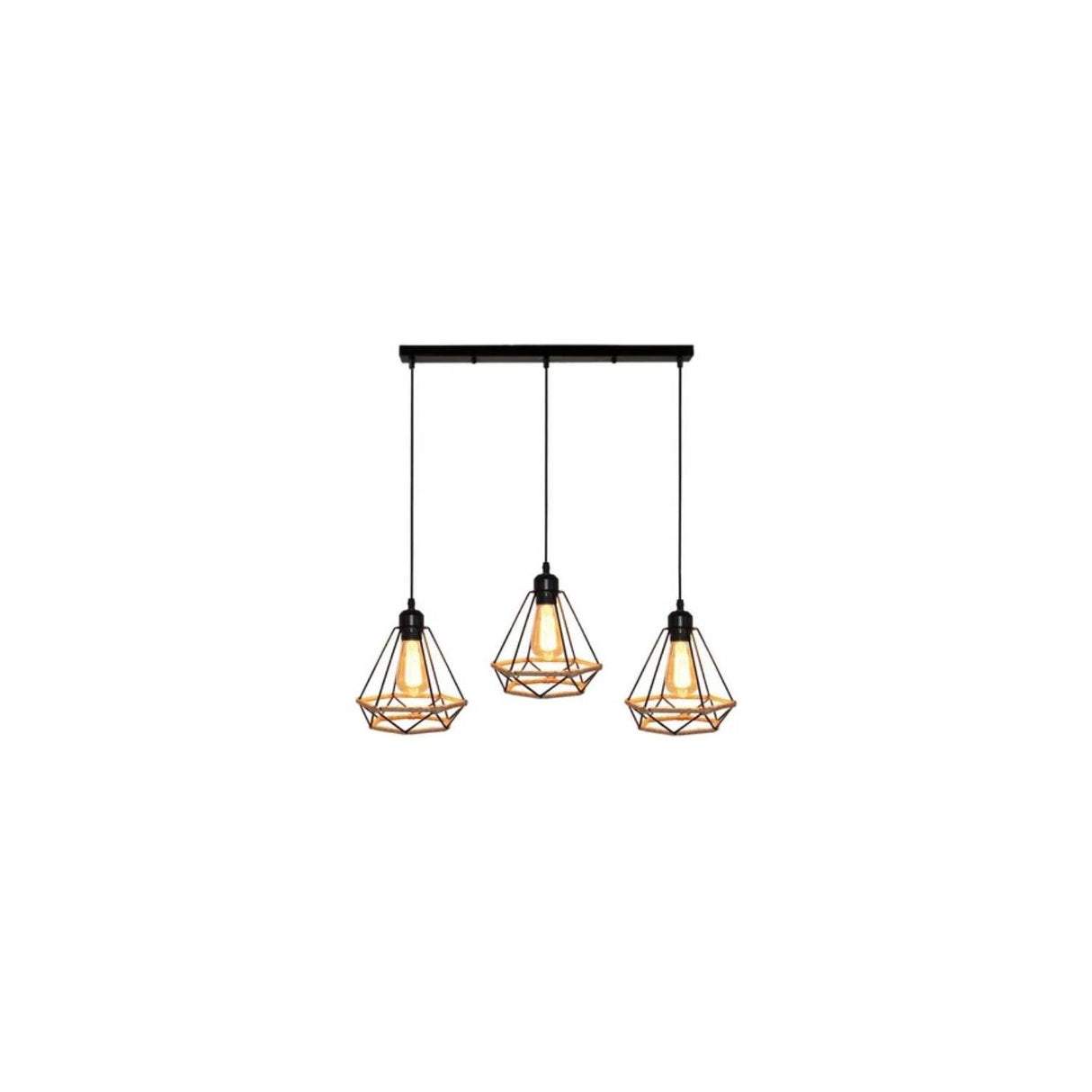 Lámpara colgante vintage industrial 3 cabezas