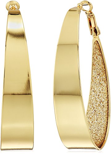 Pendientes de aro grandes ovalados con purpurina Guess