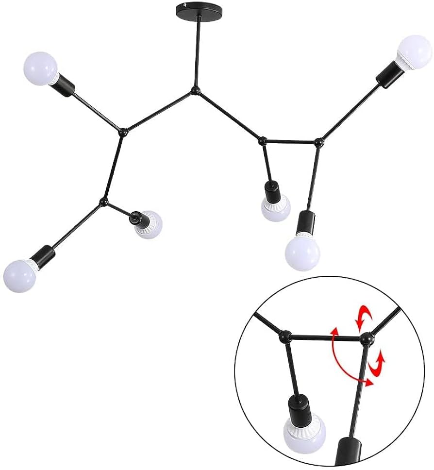 Lámpara De Techo Vintage Araña Sputnik 6 Luces De Brazo
