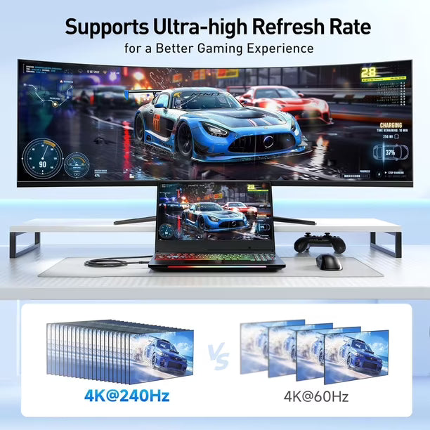 Cable Matters USB-C a DisplayPort 1.4 1 Metro 8K 60Hz 4K 240Hz Negro