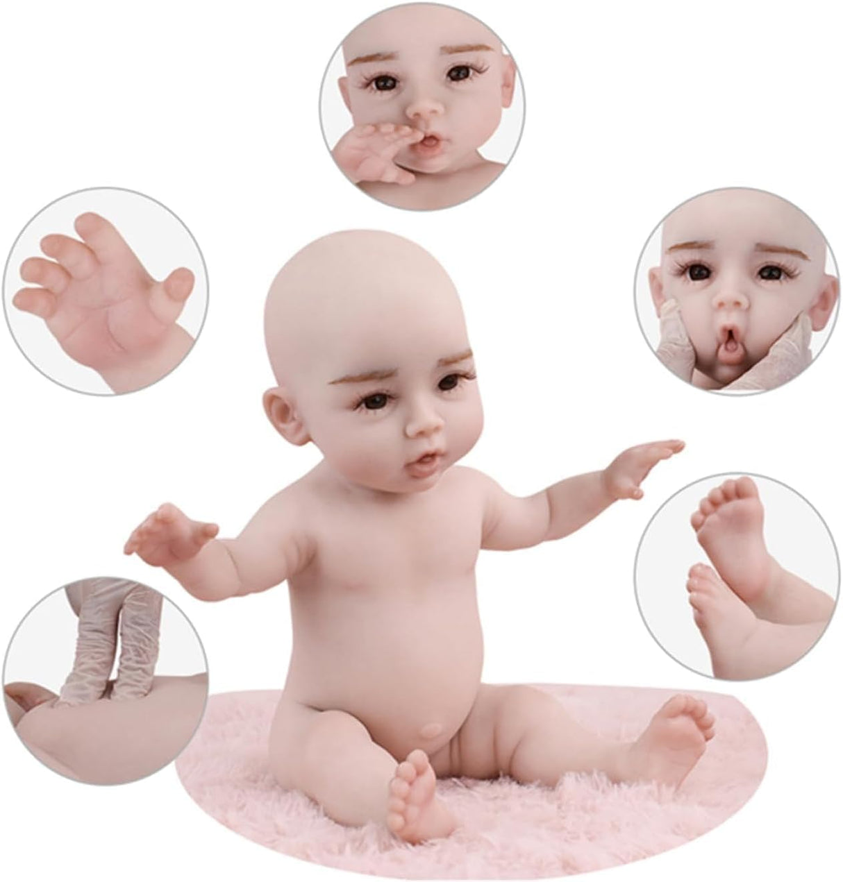 Muñecas Reborn de silicona de 25 cm