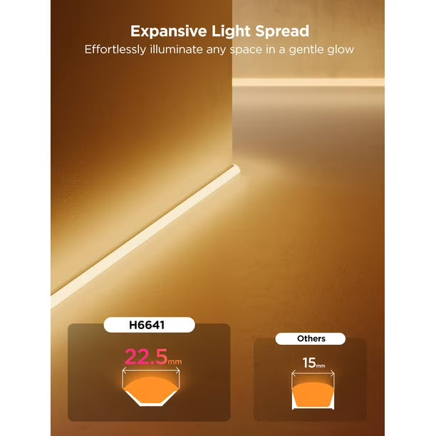 Govee Neon Rope Light for Wall Lining 5 Metros | Tira LED RGBIC Inteligente para Muros, Techos y Esquinas