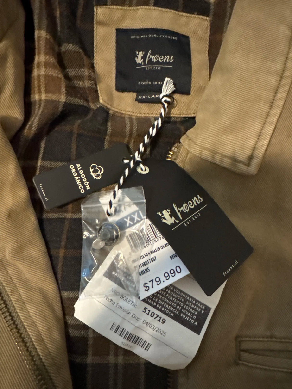 Chaqueta hombre Huasco - Algodón orgánico