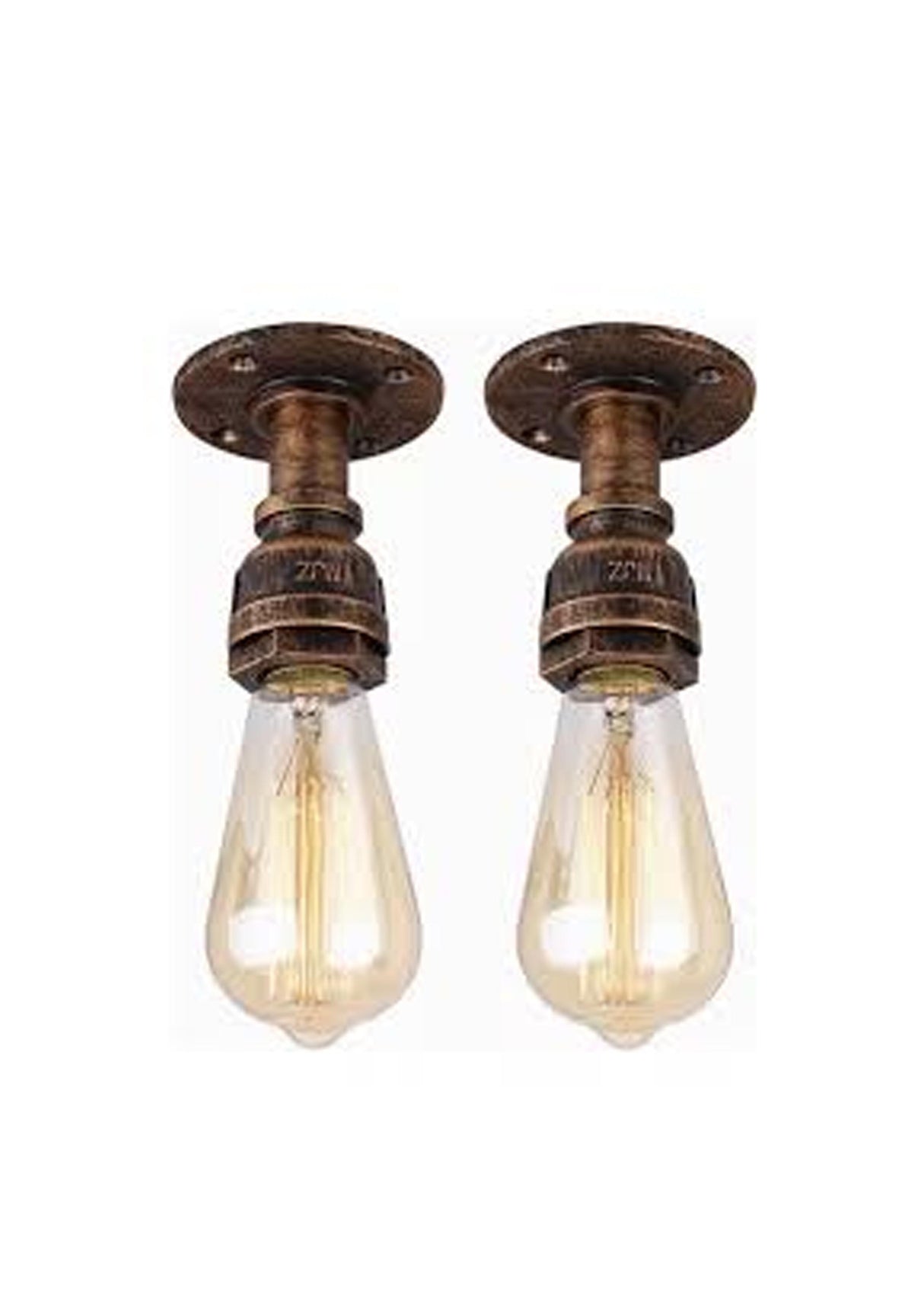 2 piezas lampara de techo vintage luz industrial e27