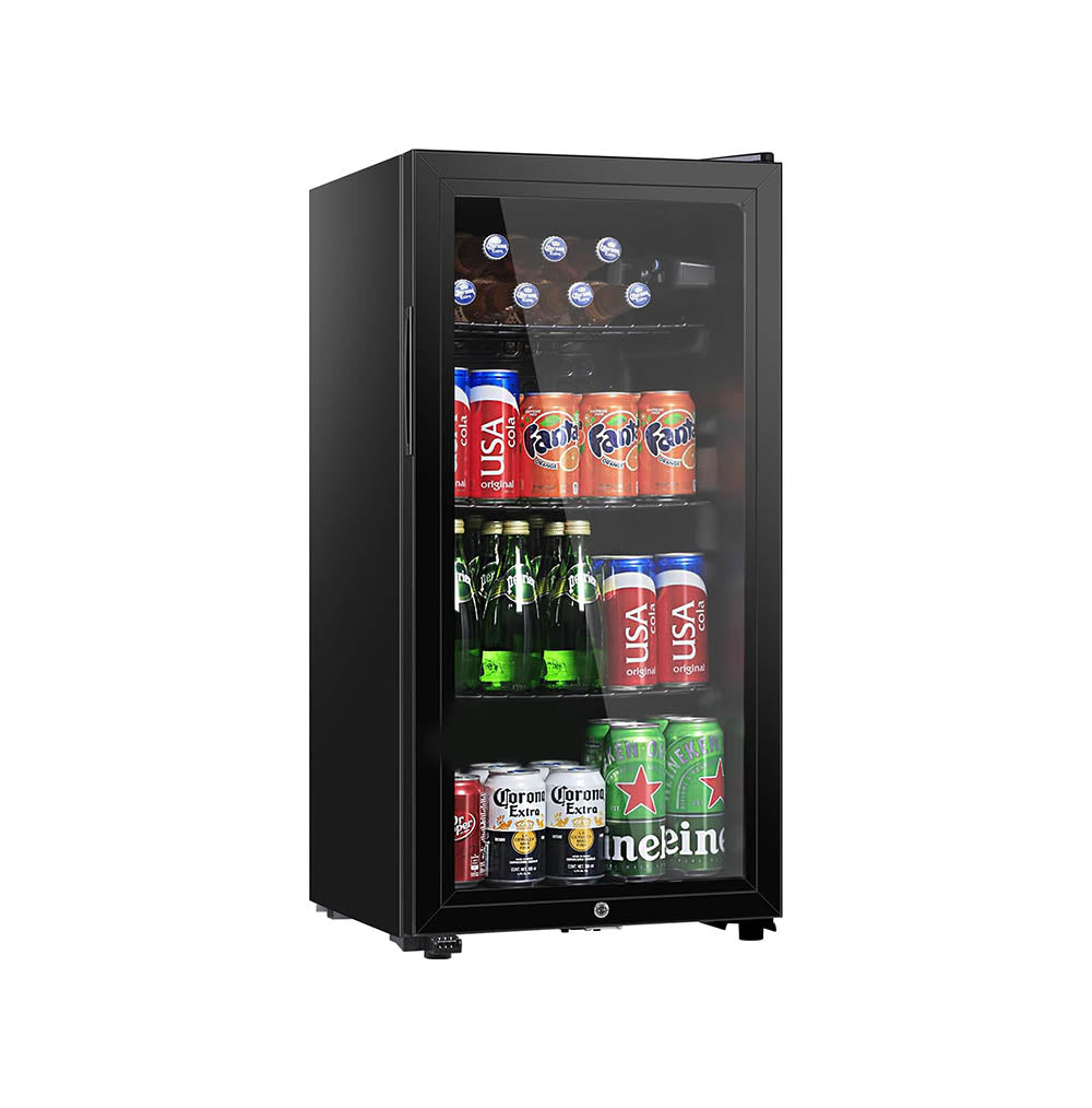 Mini refrigerador con puerta de vidrio para refrescos 120V