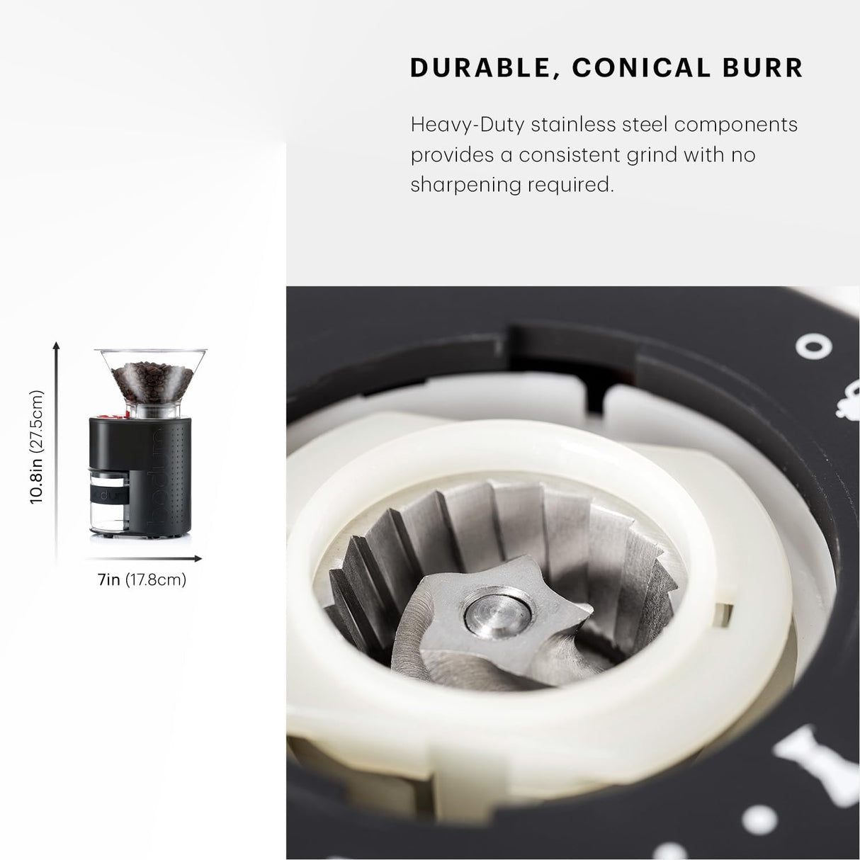 Molino de café eléctrico con cuchillas Bodum Bistro Negro 110V