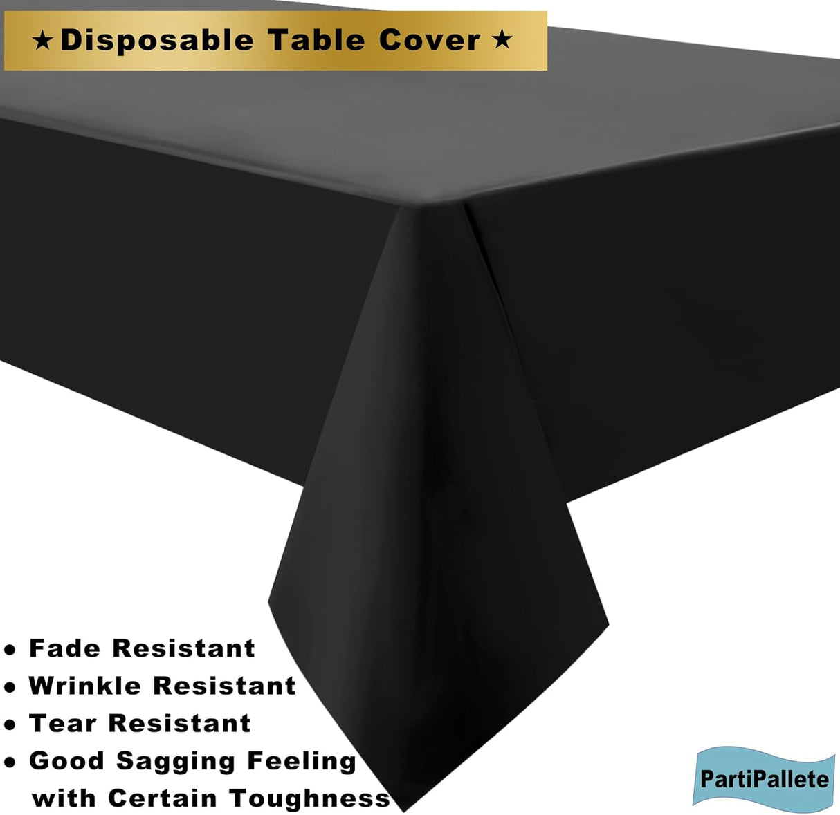 Paquete de 3 manteles de plástico de alta calidad desechables de 2.74 x 1.34 mts