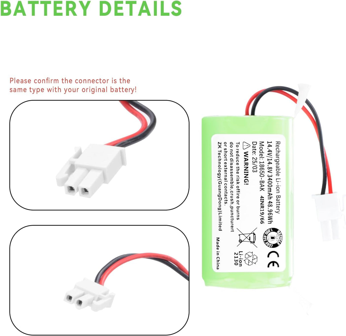 Batería de repuesto para aspiradora de 3400 mAh para ILIFE
