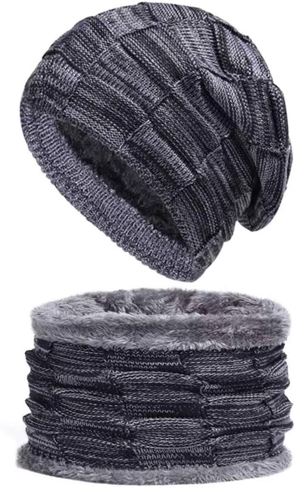 Gorro A Cuadros + Bufanda Cuello Unisex Para Invierno