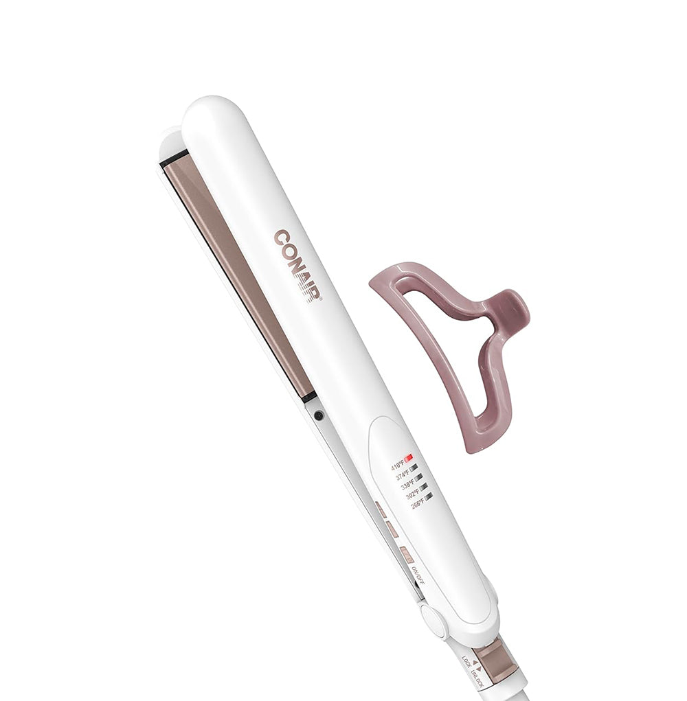 Conair - Plancha de cerámica doble alisador de pelo con pinza 110v
