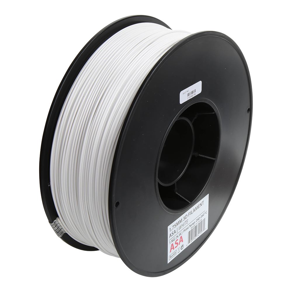 Filamento para impresora 3D ASA blanco de 1,75 mm (1 kg)