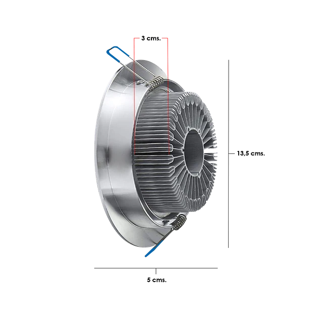 Lámpara De Luz LED 12W. Para Techo Interior y/o Exterior - GTI
