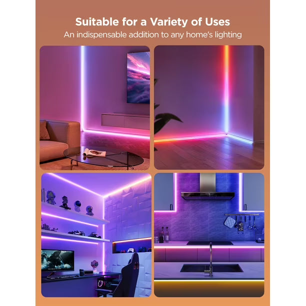 Govee Neon Rope Light for Wall Lining 5 Metros | Tira LED RGBIC Inteligente para Muros, Techos y Esquinas