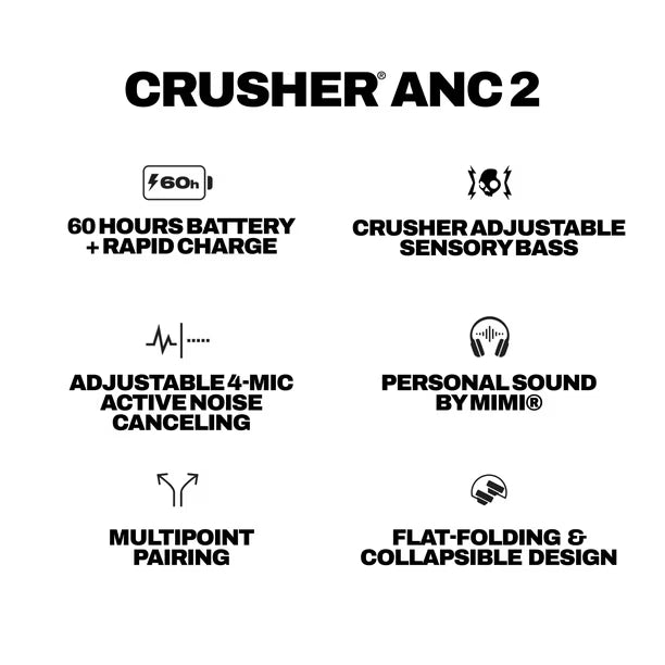 Audífonos Skullcandy Crusher ANC 2 Inalámbricos Bluetooth con ANC