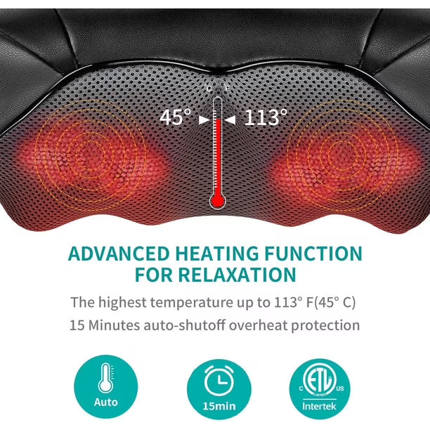 Masajeador Eléctrico Nekteck Shiatsu para Cuello y Hombros | Inalámbrico Recargable con Calor