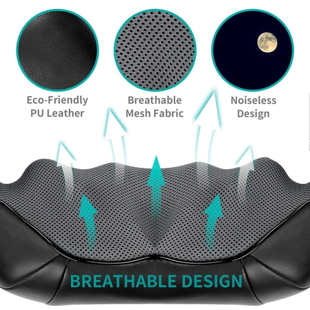 Masajeador Eléctrico Nekteck Shiatsu para Cuello y Hombros | Inalámbrico Recargable con Calor