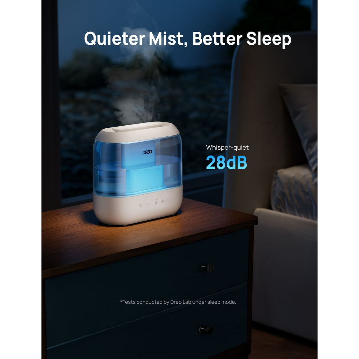 Humidificador Ultrasónico Dreo 4L | Difusor de Aromas | Luz Nocturna | Producto Nuevo