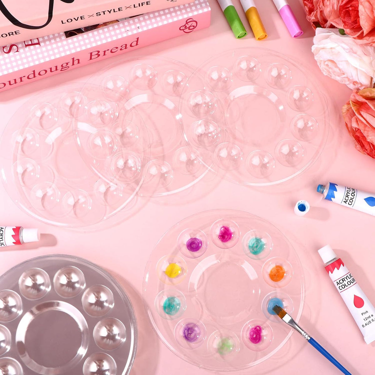 Waldeinsamkeit Paletas Desechables para Pintura 5,5" – 200 Unidades Transparentes