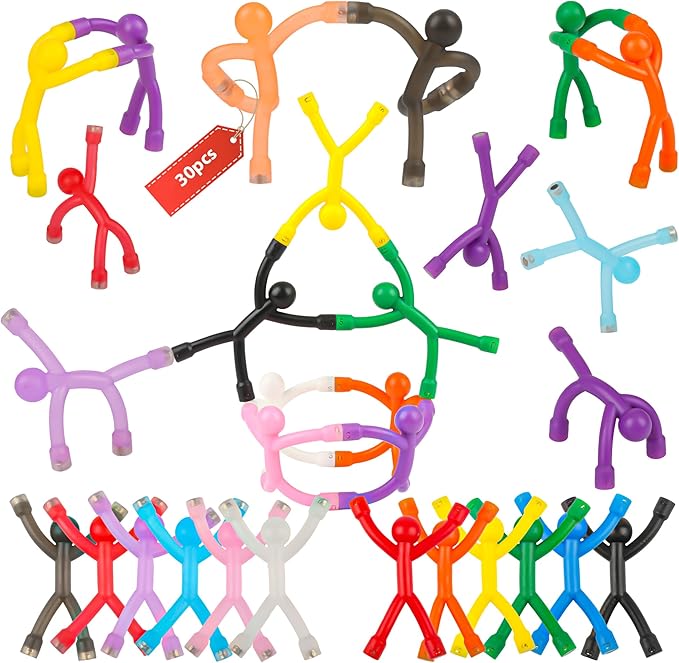 Magnet Men Magnéticos para Refrigerador y Pizarra | Pack 30 Figuras Articulables de Colores