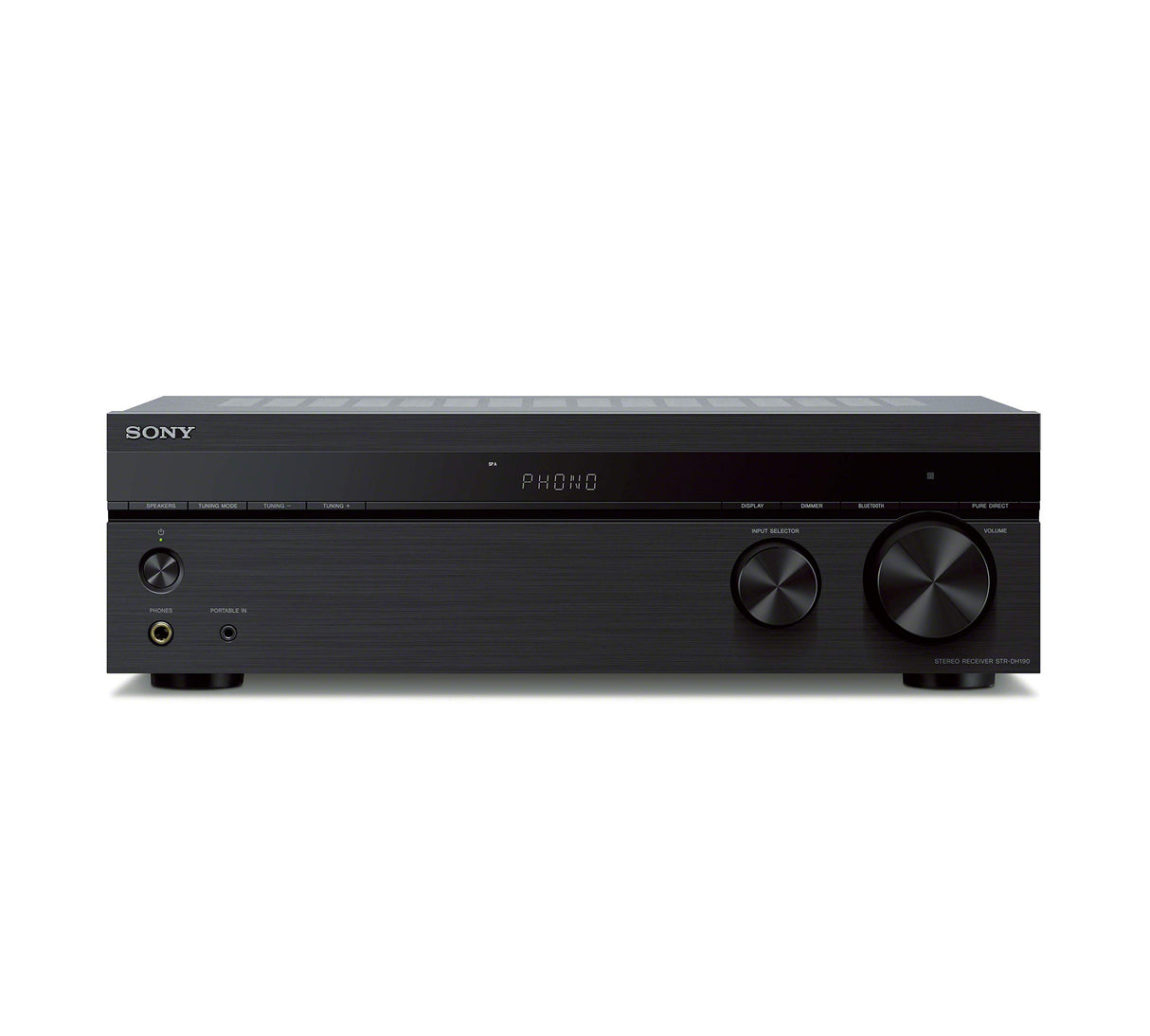 Sony STRDH190 Receptor estéreo doméstico de 2 canales con entradas phono y Bluetooth negro