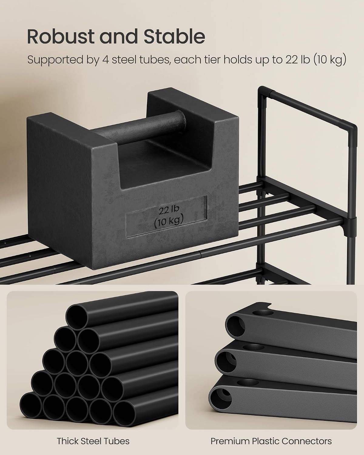 Organizador de Zapatos SONGMICS de 10 Niveles Negro ULSA011B01