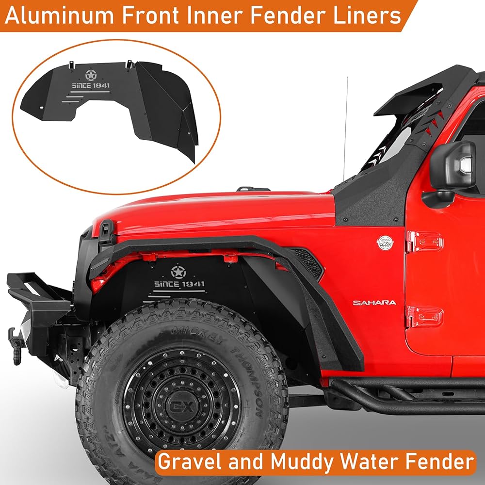 Revestimiento interior del guardabarros trasero Hooke Road para Jeep Wrangler JL 2018-2025