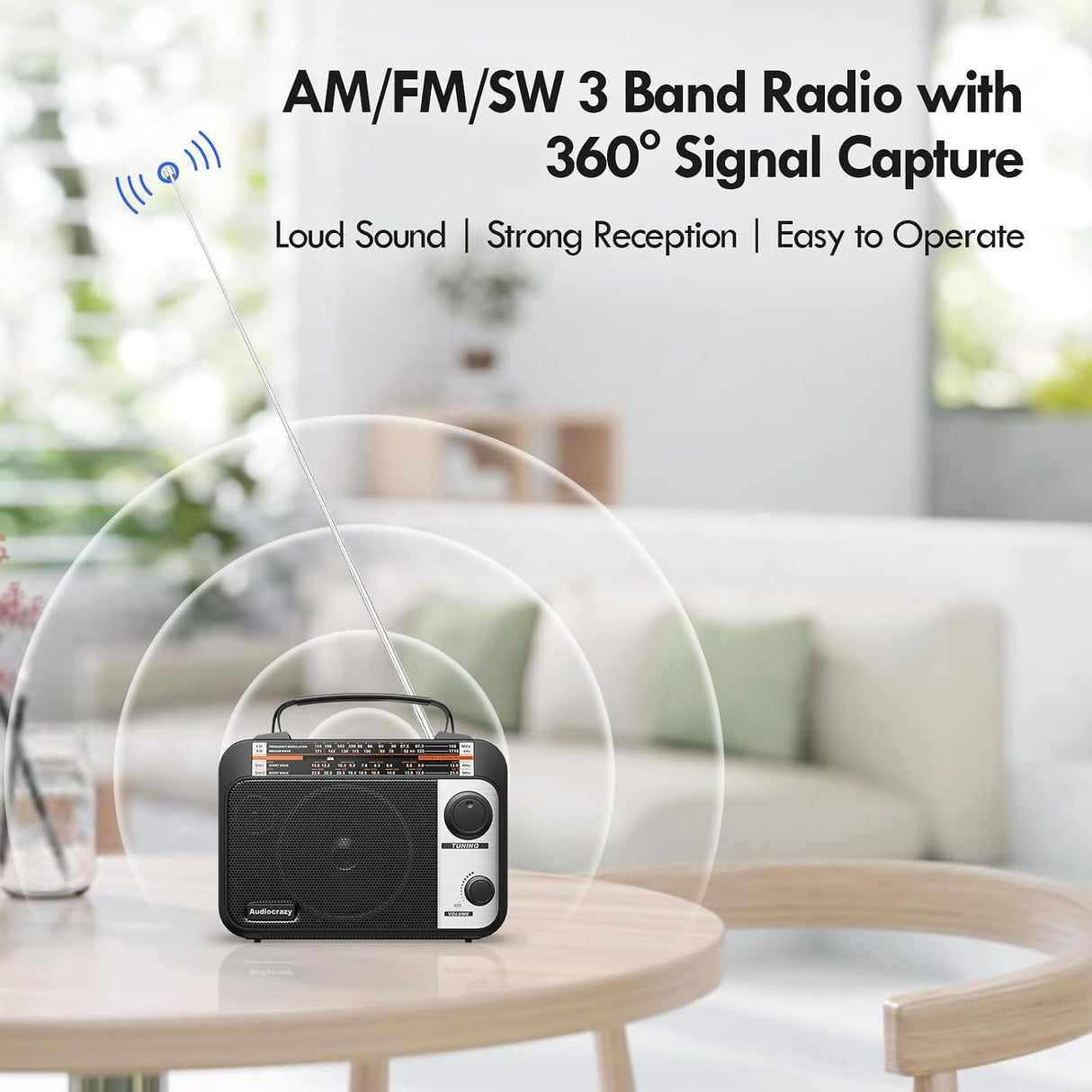 Radio Audiocrazy AC-Q1ARB Multibanda AM/FM/SW1/SW2 120V