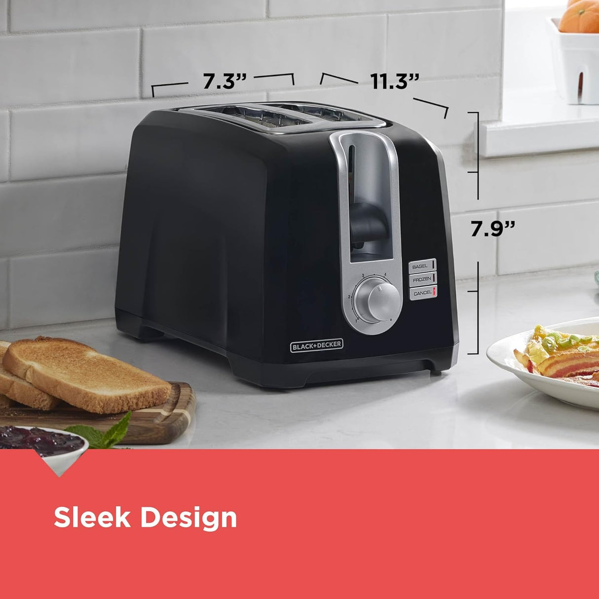 Tostadora de ranura extra ancha de 2 rebanadas Black + Decker 110V