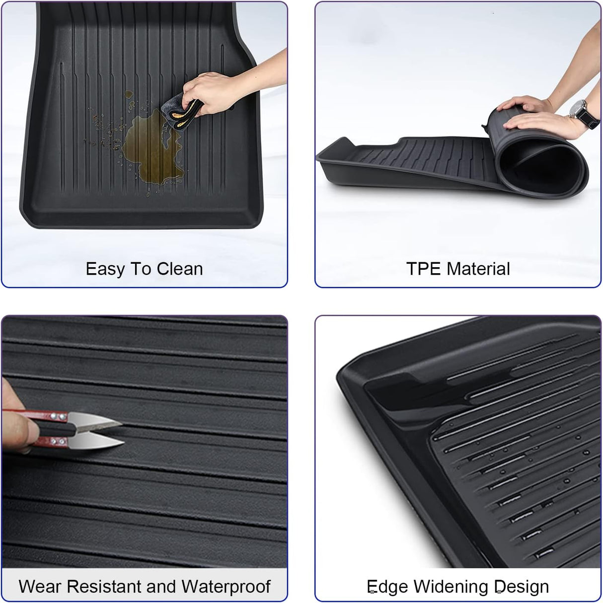 Alfombrillas de Piso Premium Pedigree 3D TPE para Tesla Model Y Juniper 2025-2026 | Juego de 3 Piezas | Protección Todo Clima