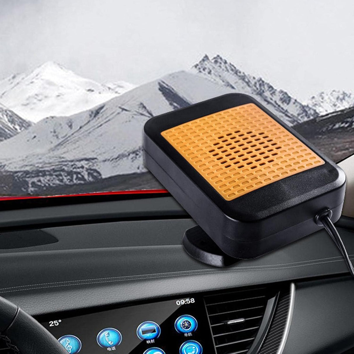 Calefactor Portátil para Automóvil 12V | Desempañador y Descongelador de Parabrisas