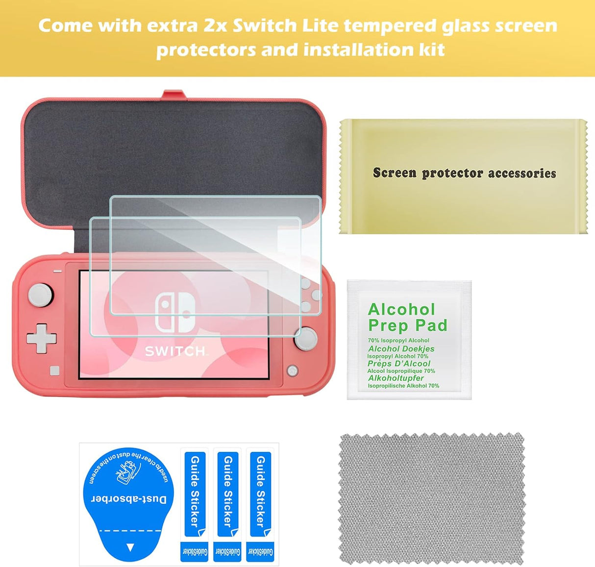 Funda + 2 Protector Pantalla Para Nintendo Switch Lite 2019