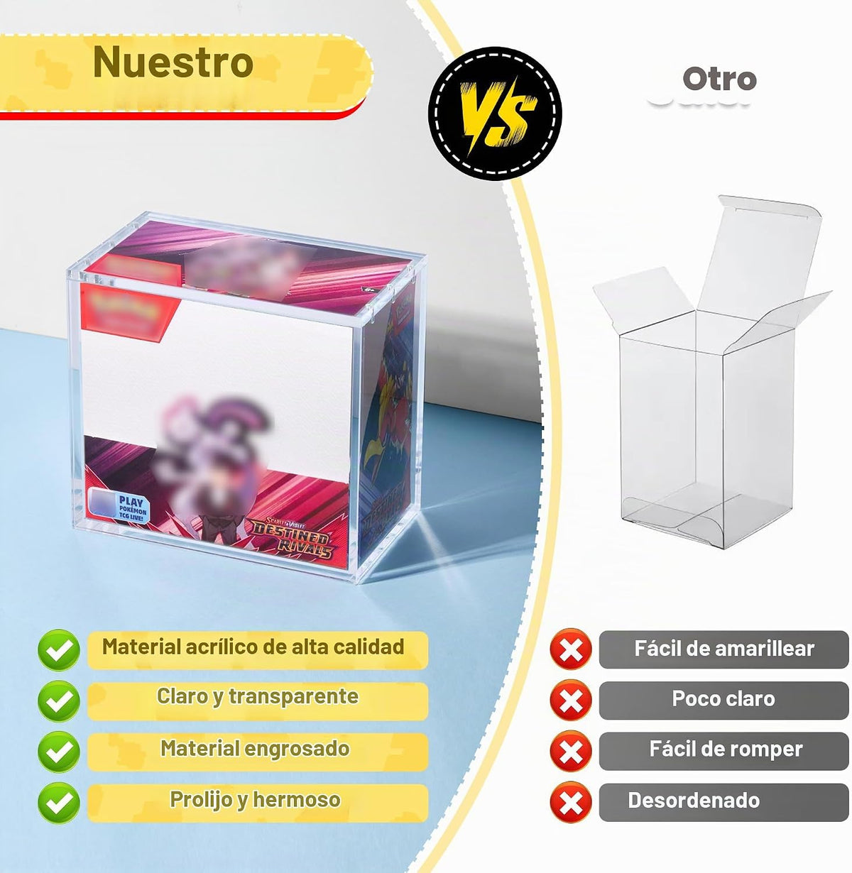 Kisbox Pack 2 Protectores Acrílicos para Booster Box Pokémon 5 mm