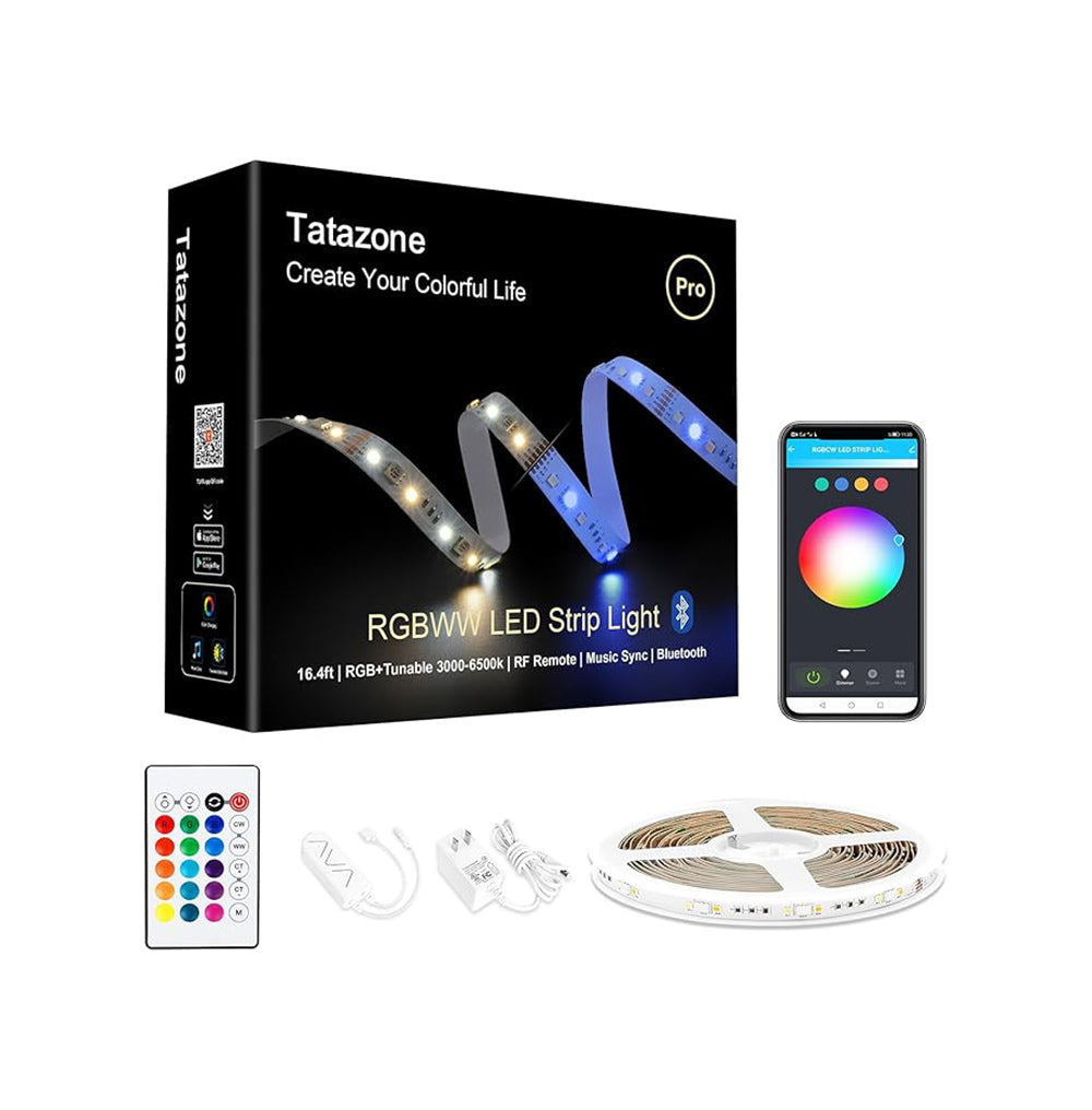 Tatazone Tiras de luces LED RGBWW con Bluetooth