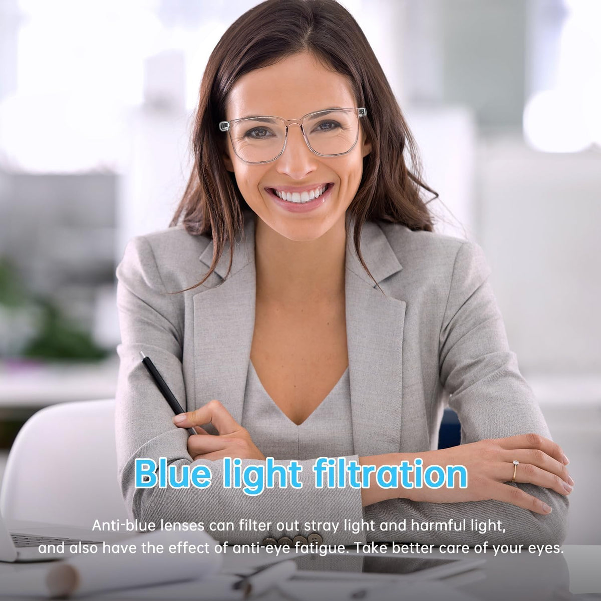 Gafas Inteligentes GenXenon GS03-Clear Bluetooth 5.3 con Audio y Filtro de Luz Azul