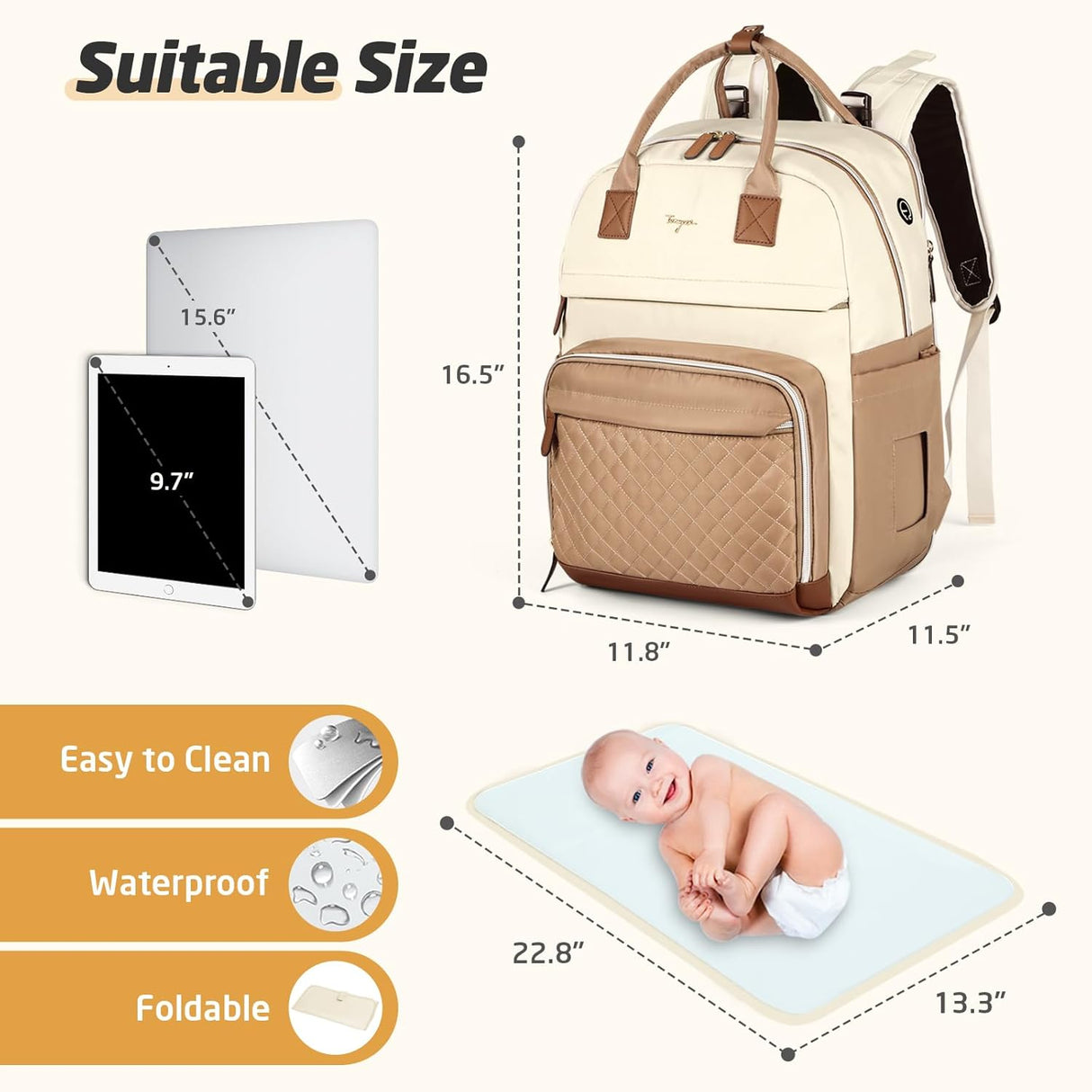 Mochila para pañales – Bolsa de pañales extra grande para 2 niños individual