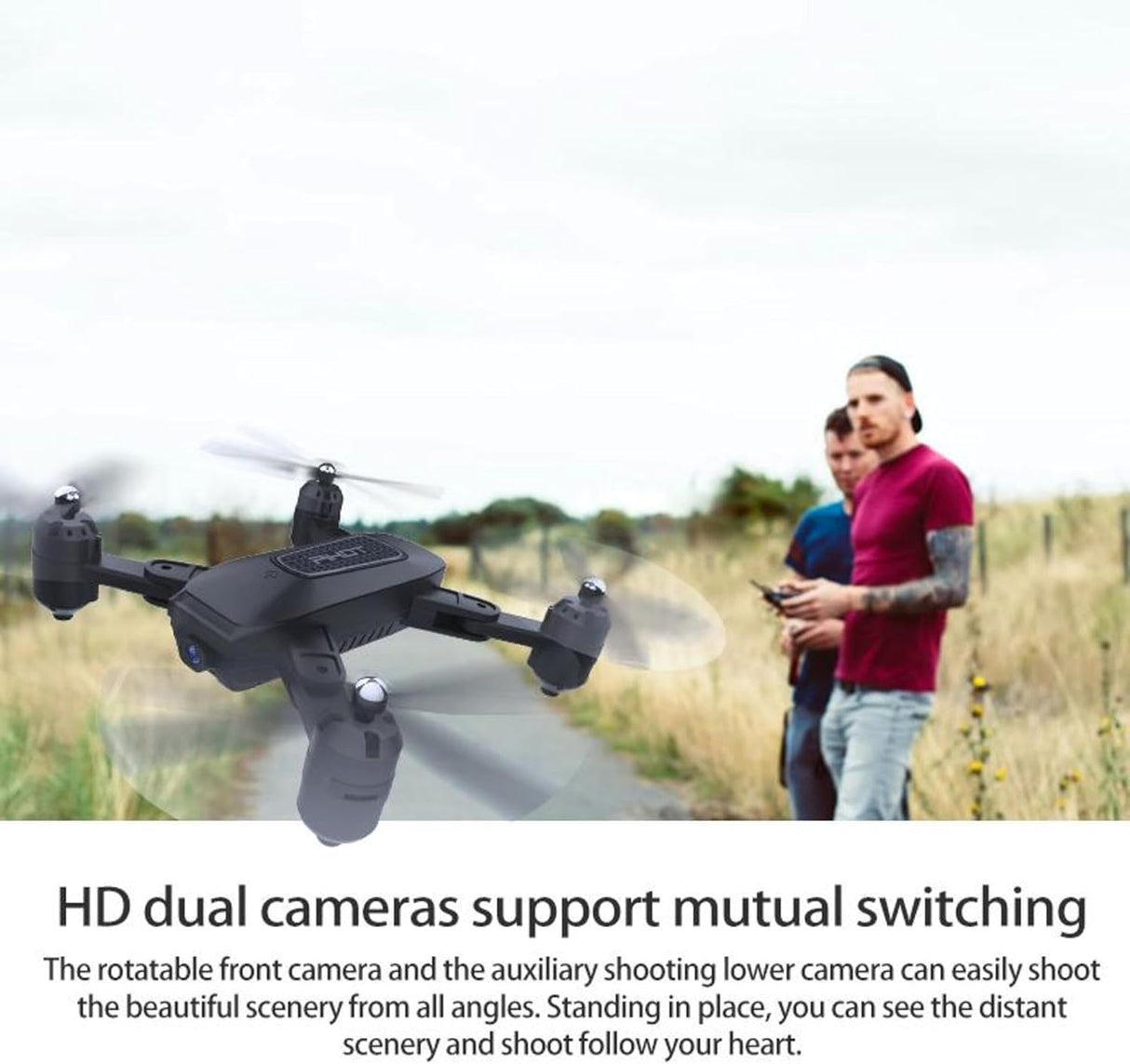 Dron P30 con cámara dual 4K y control remoto, compatible con smartphones